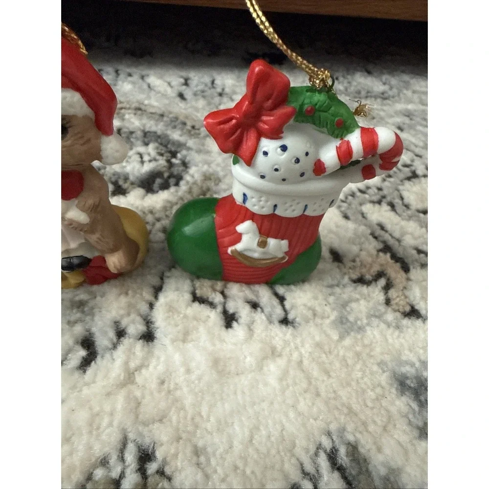 Vintage 90s Christmas Ornaments Lot Of 3 Ceramic